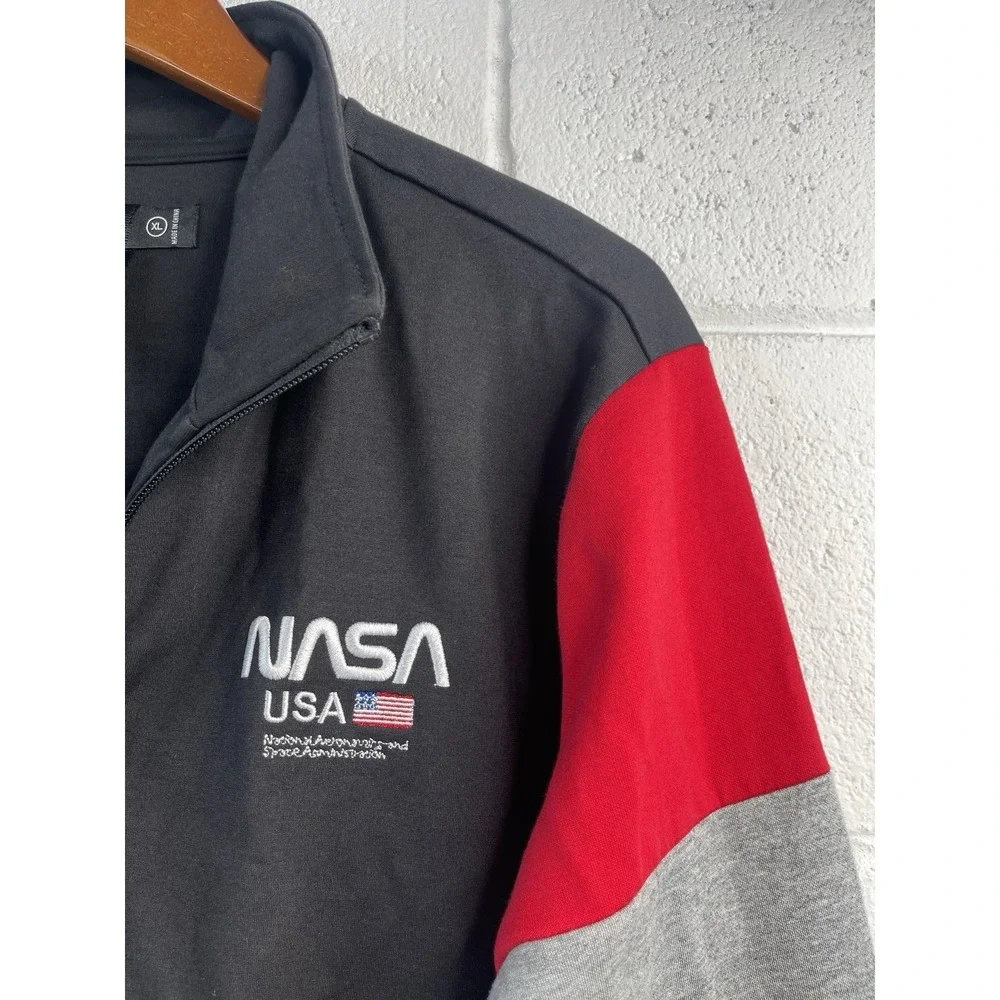 Hudson Outerwear NASA zip-up Black Jacket Embroidered‎ Patches NWT Size XL